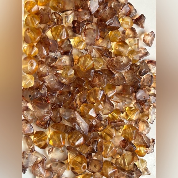 Vintage Amber Acrylic Lucite Nugget Beads DIY Jewelry Making Supplies Craft Lot - Picture 6 of 12
